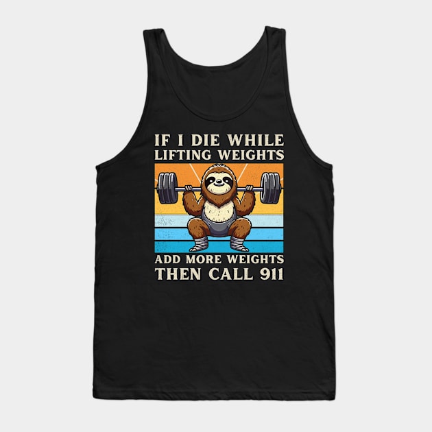 Weight Lifting Funny Sloth Weight Lifter Tank Top by larfly